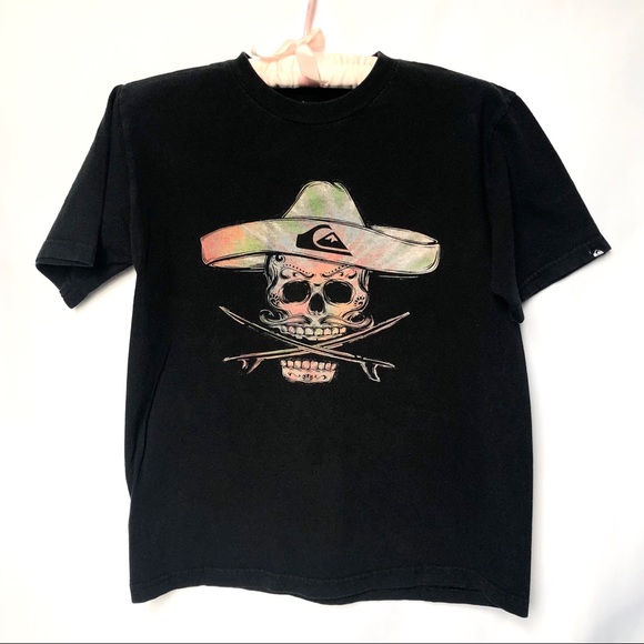 Vintage Quicksilver Surfing Skull & Crossbones tee - Picture 4 of 4